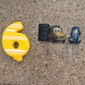 💝 FREE when Bundled 💝 Number 6 Candle  & Cars Cake Topper Decoration